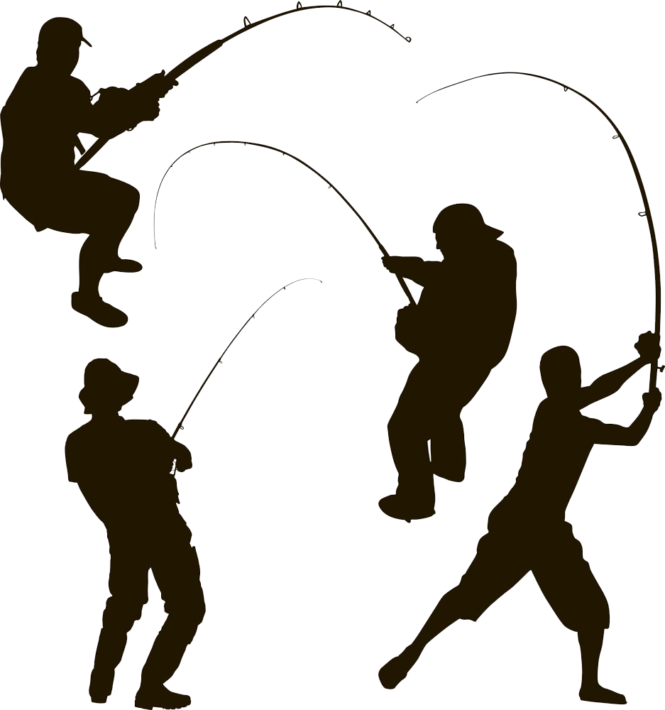 Silhouette Fishing Fisherman Clip Art - Fishing Silhouette (937x1000)