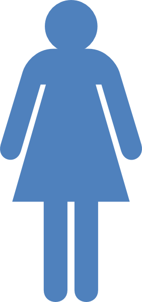 Free Running Girl Stick Figure Clip Art - Female Toilet Sign (282x598)