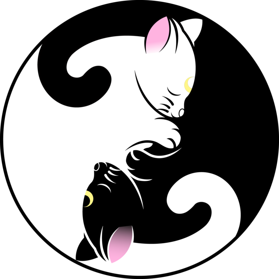 Luna And Artemis Yin Yang Symbol By ~sayurixsama - Stickers Alien (894x894)
