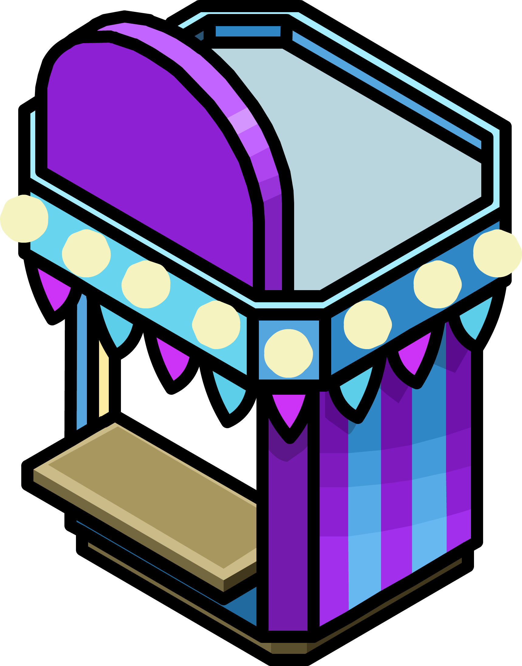 Puffle Paddle Booth - Game Booth Clip Art (1718x2190)