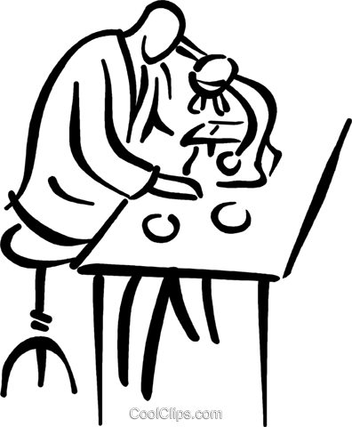 Lab Technician Doing Research Royalty Free Vector Clip - Lab Technician Clipart (396x480)