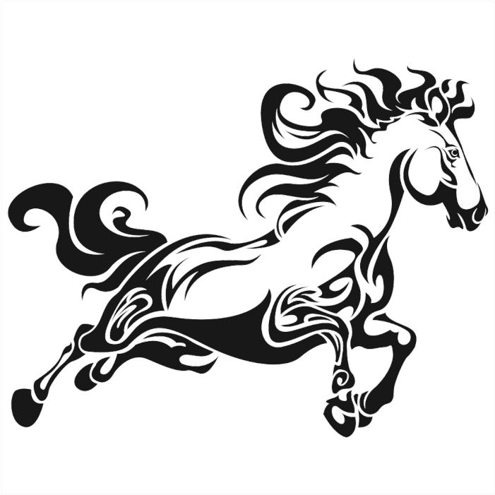 Pretty Tribal Horse Running Sticker (700x800)