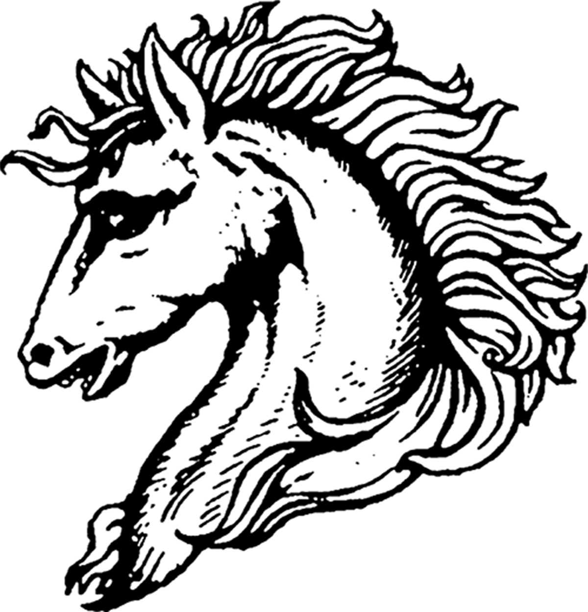 Coat Of Arms Unicorn Head (1200x1250)