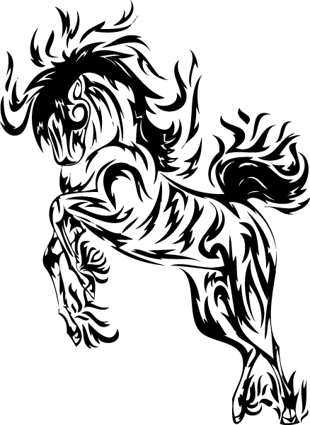 Tribal Horse Tattoo Designs (438x600)
