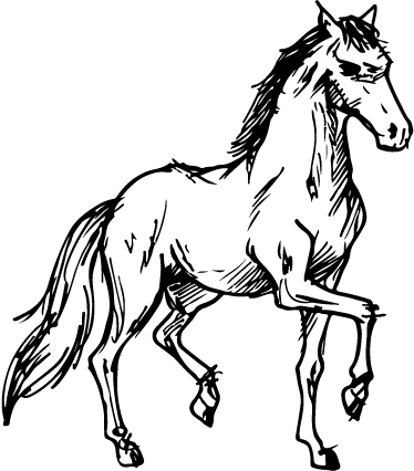 Couleur De Votre Mur - Animal Jewelry Antique Necklace Pencil Drawn Horse (374x426)