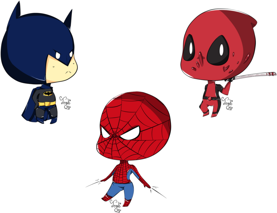 Batman And Deadpool Cartoon (1006x795)