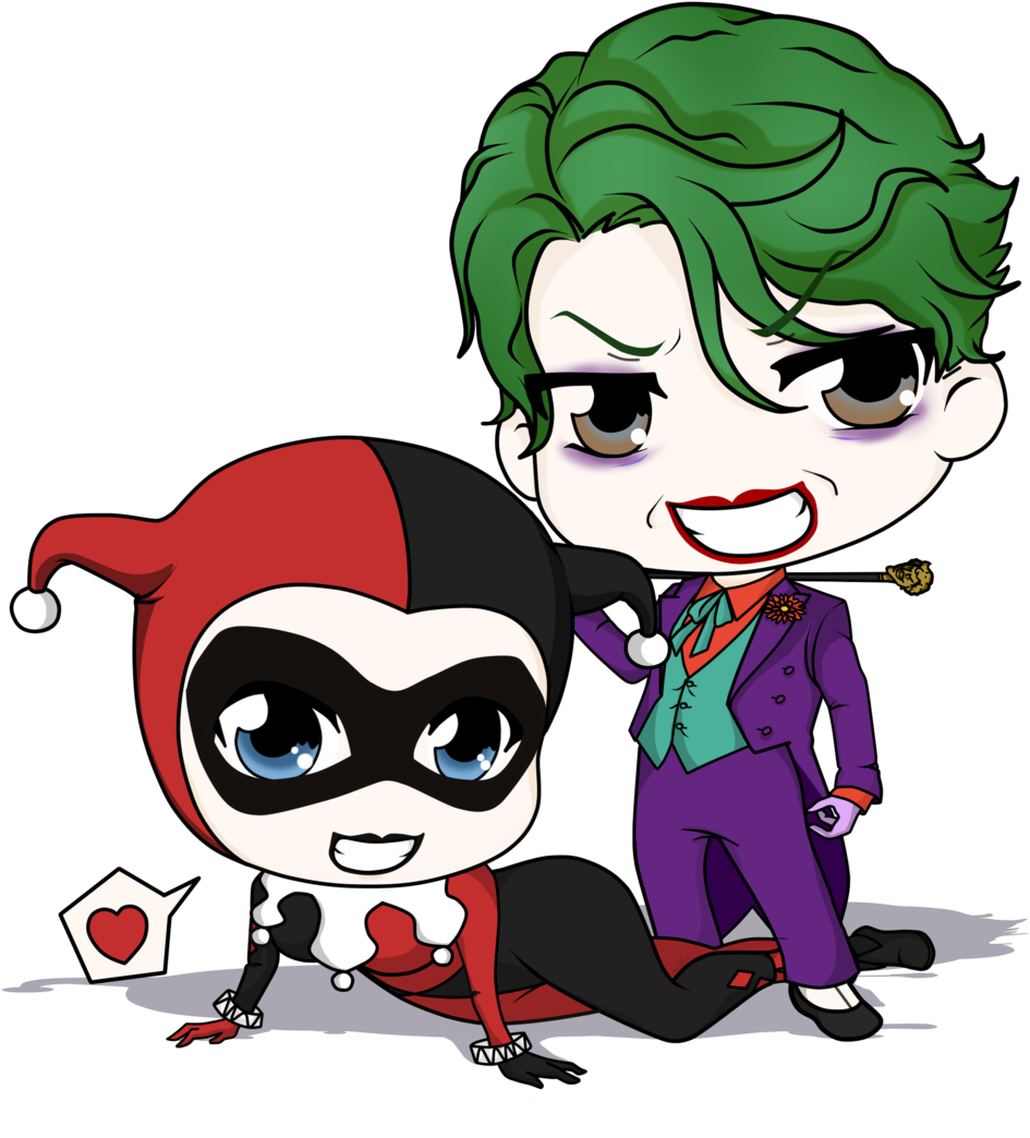 Harley And The Joker Alias Smilexvillainco By Mibu - Harley Quinn And Joker Cute (1024x1226)
