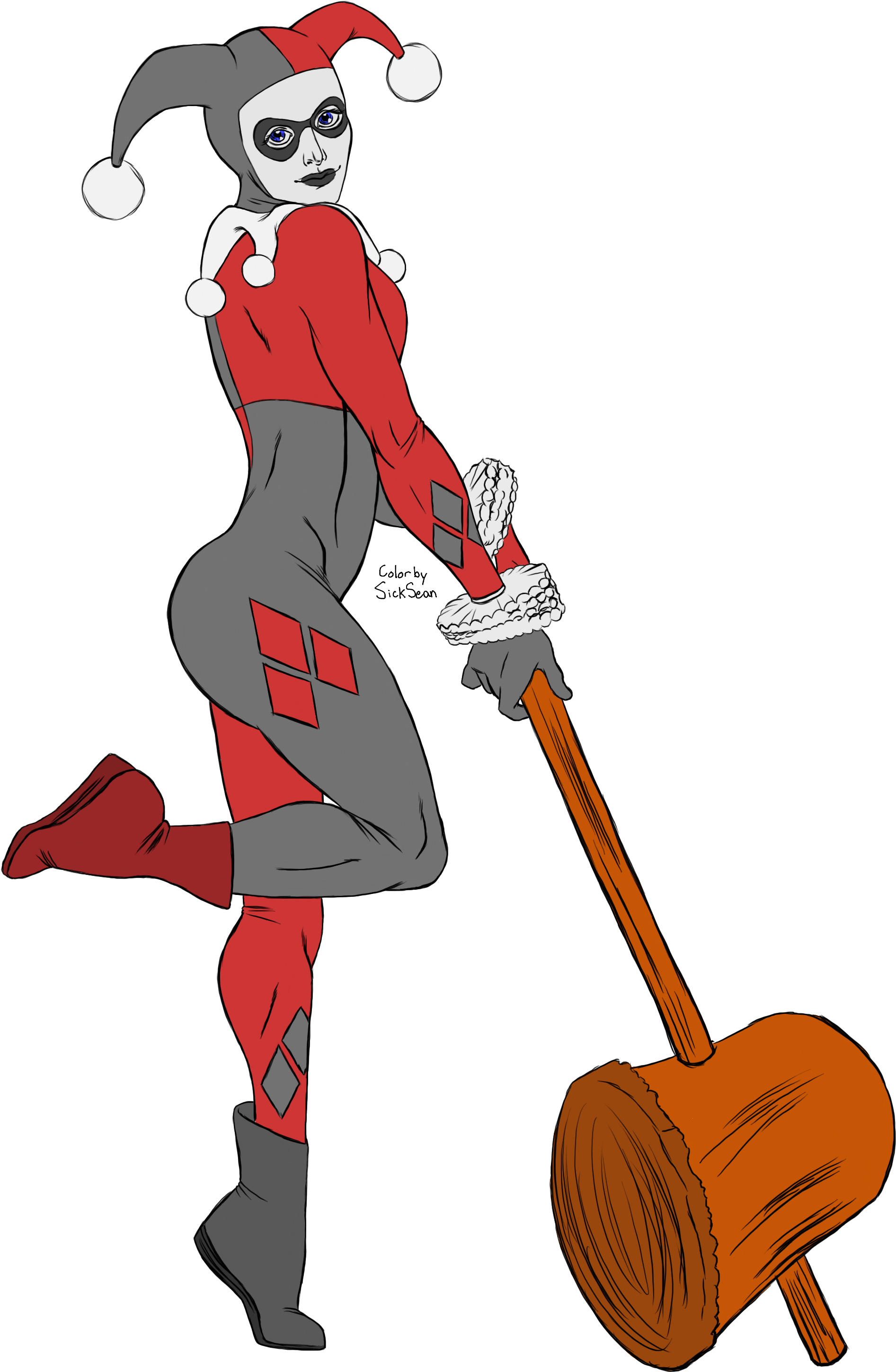 Harley Quinn Posing By Sicksean On Deviantart - Harley Quinn Comic Poses (1968x3300)