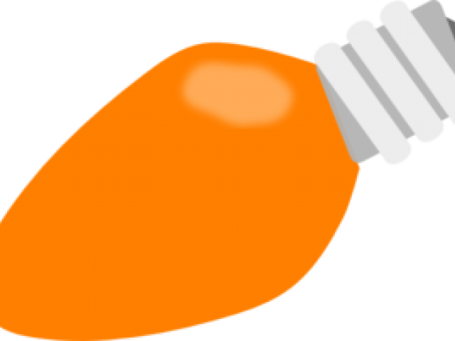 Christmas Clipart Clipart - Orange Christmas Light Bulb (640x480)