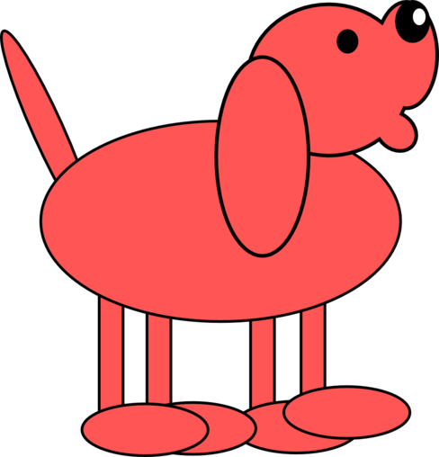 Ladybug Clipart Simple Shape - Animals Made By Shapes (488x508)