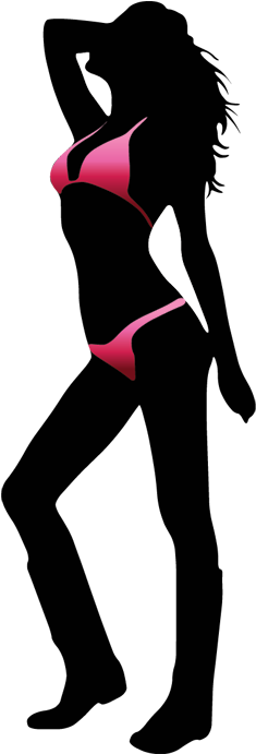 Wall Colour - Bikini Silhouette Png (374x690)