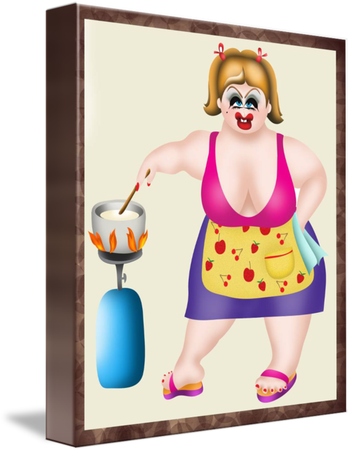 Cooking Fat Woman (506x650)