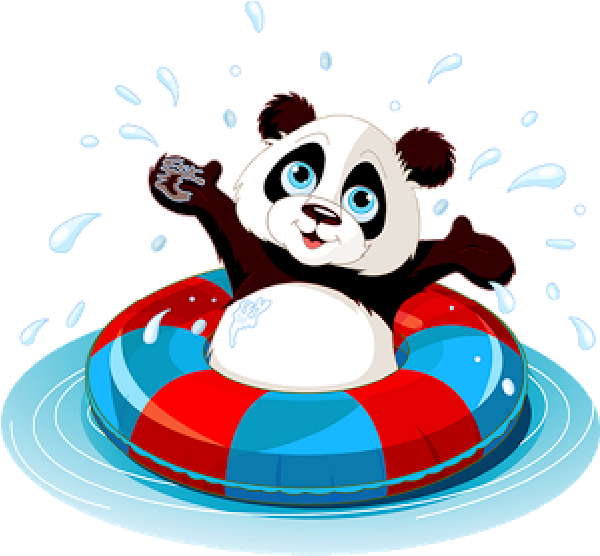 Panda Bears Cartoon Animal Images - Innertube Water Polo Clipart (600x600)