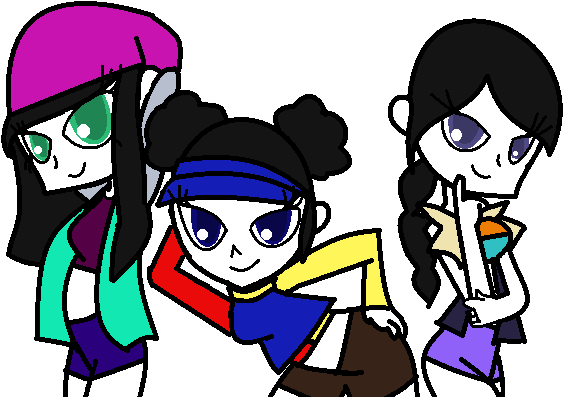 Three Sexy Girls By Whitematilda16 - Cartoon (726x467)