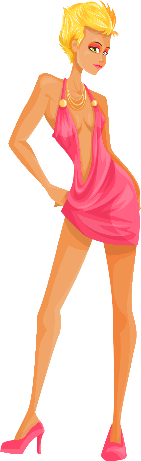 Sexy Girl Vectör Png (759x1959)