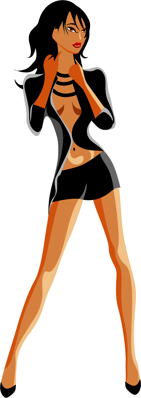 Adobe Illustrator Download Cartoon - Fashion Girl (547x1540)