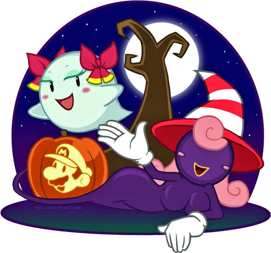 Paper Halloween By Tee-j - Lady Boo Mario Paper (900x826)