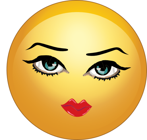 Pretty Sexy Lady Smiley Emoticon Clipart - Emoticons Lady (512x488)