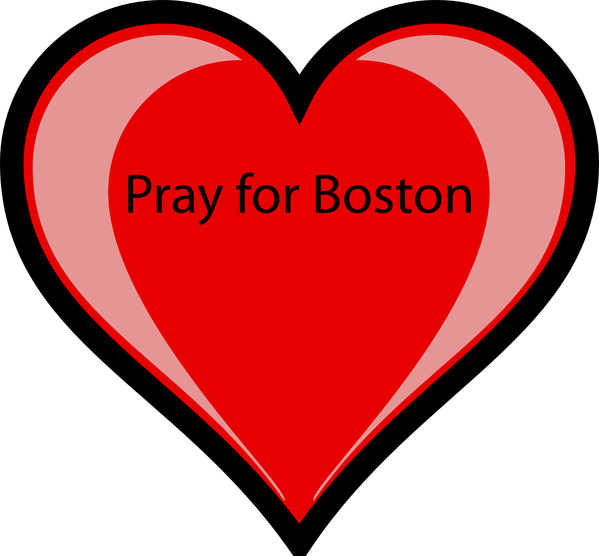 Pray For Boston Heart 4 555px - Heart Clipart (1969x1829)