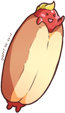 Hotdog By Dizzyt - Cartoon (400x400)