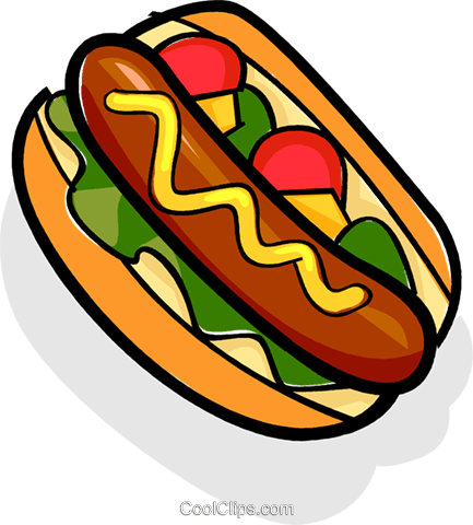 Hot Dog Livre De Direitos Vetores Clip Art Ilustração - Hot Dog Clip Art (433x480)