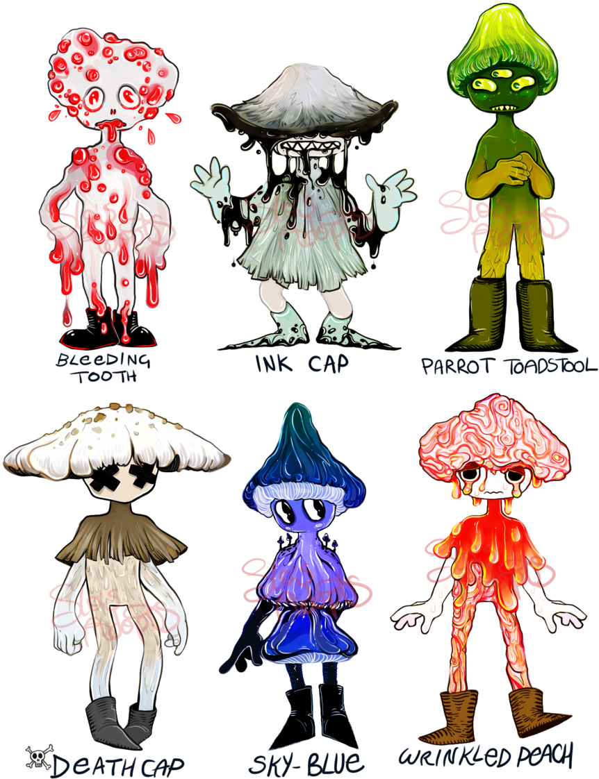 Mushroom Sprites [1/6 Open] By Slo-s - Cartoon (900x1166)