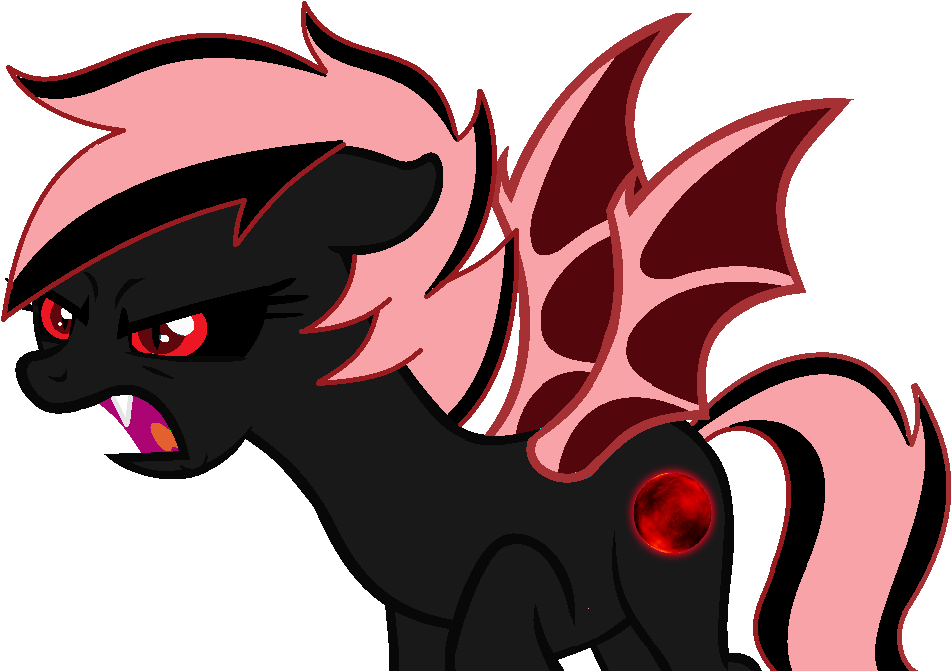 An Angry Blood Moon Bat Pony By Duskstripe87 - Cartoon (1011x692)