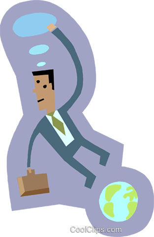 Man Floating Perplexed In Space Royalty Free Vector - Cartoon (313x480)