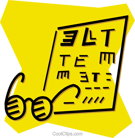 Eye Chart With Glasses Royalty Free Vector Clip Art - Eye Chart With Glasses Royalty Free Vector Clip Art (471x480)