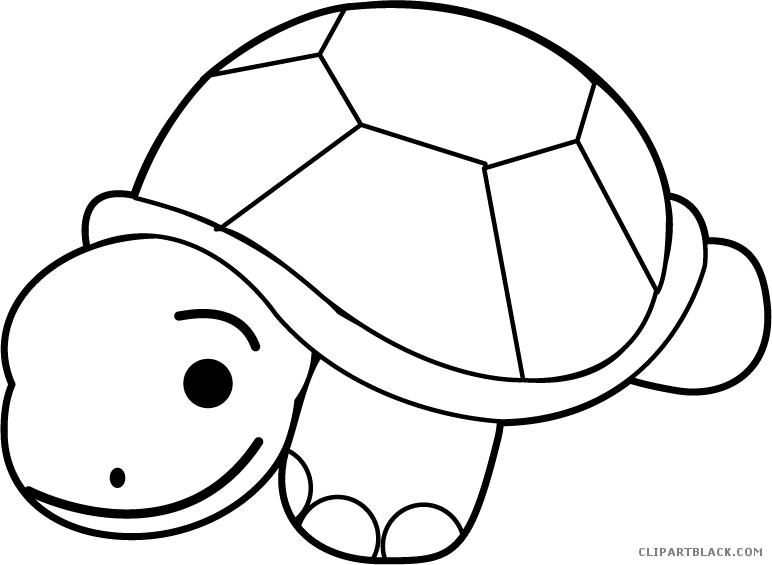 Hawaiian Turtle Animal Free Black White Clipart Images - Small Animal Clipart Black And White (772x565)