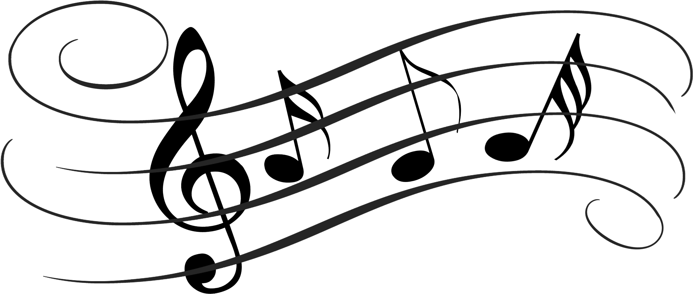 Transparent Background Music Clipart (2236x1006)