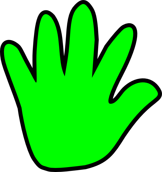Clipart Of Edt, Hugh And Appendix - Green Handprint (564x597)