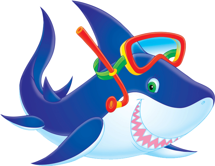 Shark Clip Art Vector Graphics Illustration Underwater - Silly Shark Clipart (709x552)