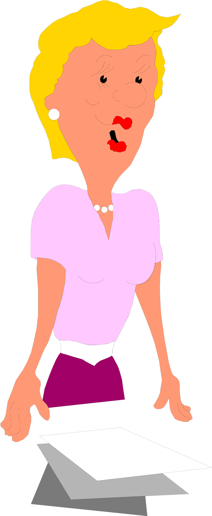 Illustration Of A Business Woman Speaking - Advertising (958x1769)