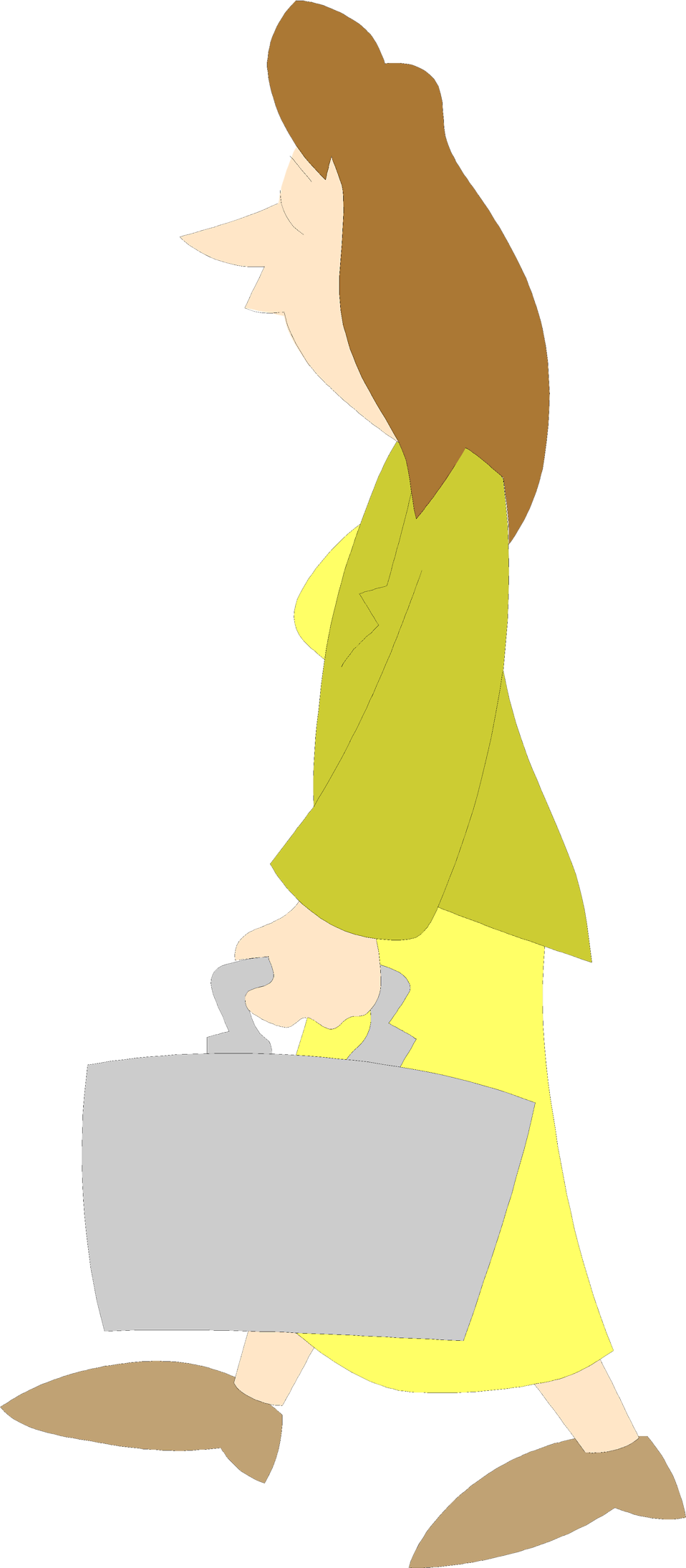 Illustration Of A Business Woman Carrying A Briefcase - Illustration (958x2188)