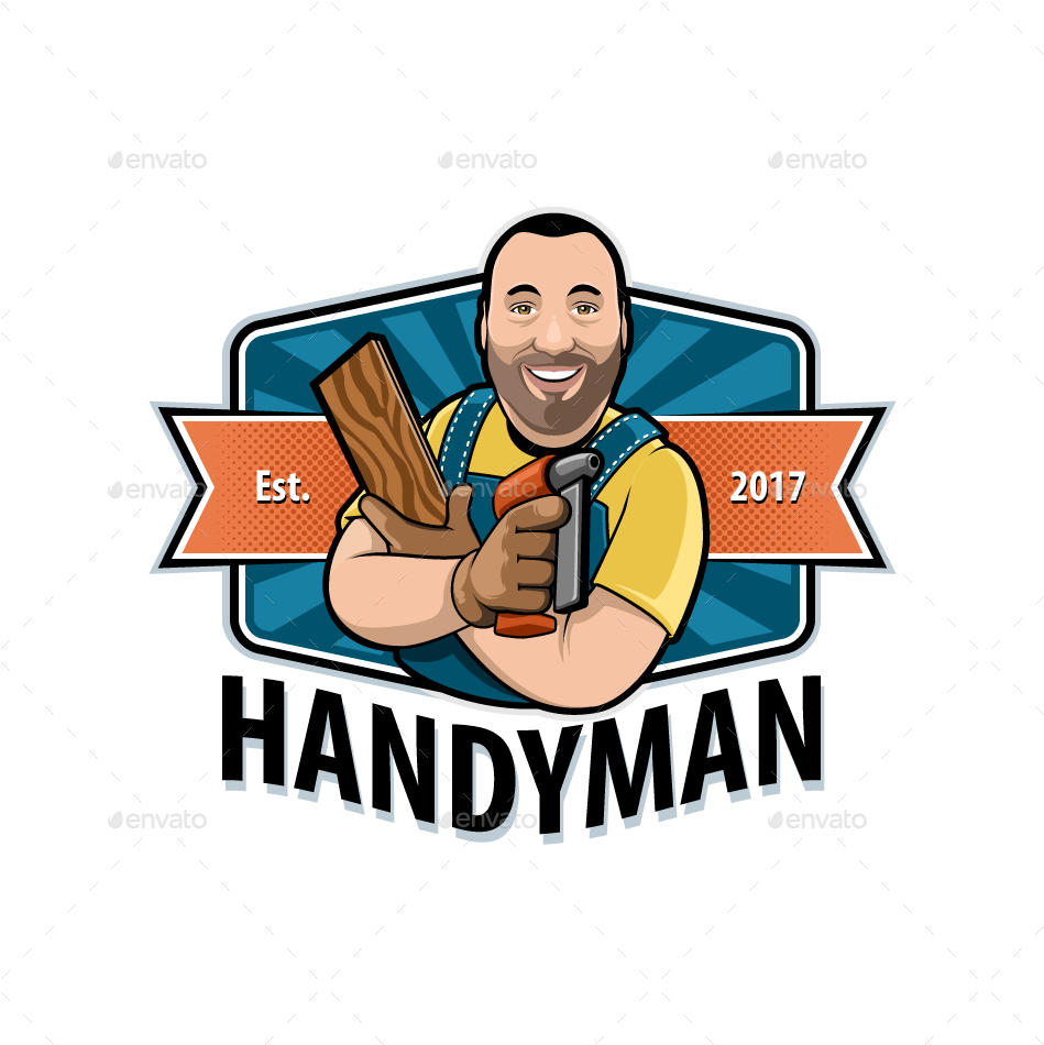 Handyman Fun Mascot Logo - Handyman Logo (960x960)