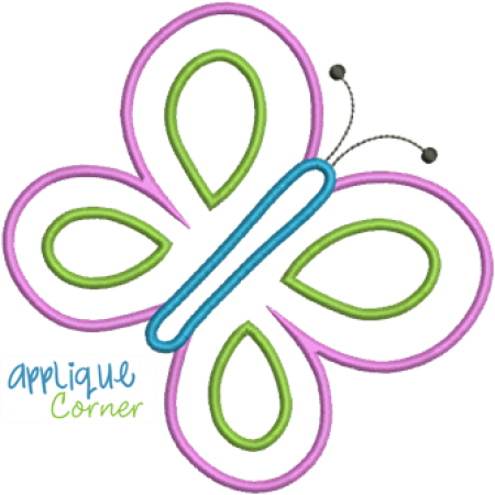Butterfly Ribbon Tail Applique Design - Shameock Applique Shirt -- Personalized With Name (450x450)