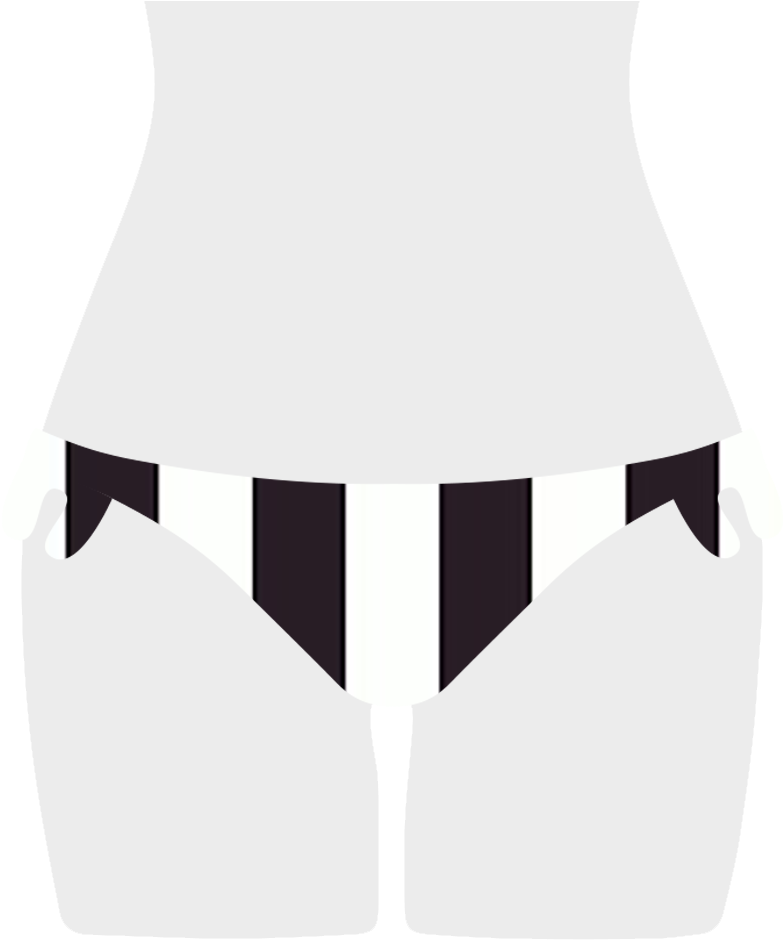 Retro Stripes Flora Bikini Bottom - Retro Stripes Flora Bikini Bottom (943x943)
