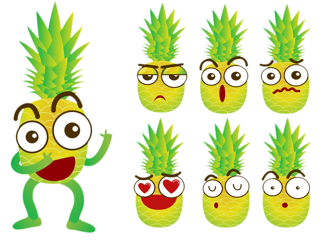 Pineapple Cartoon Clip Art - Vector Graphics (1136x936)