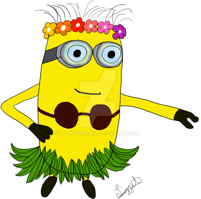 Hula Minion By Lariasrhor - Illustration (1191x670)