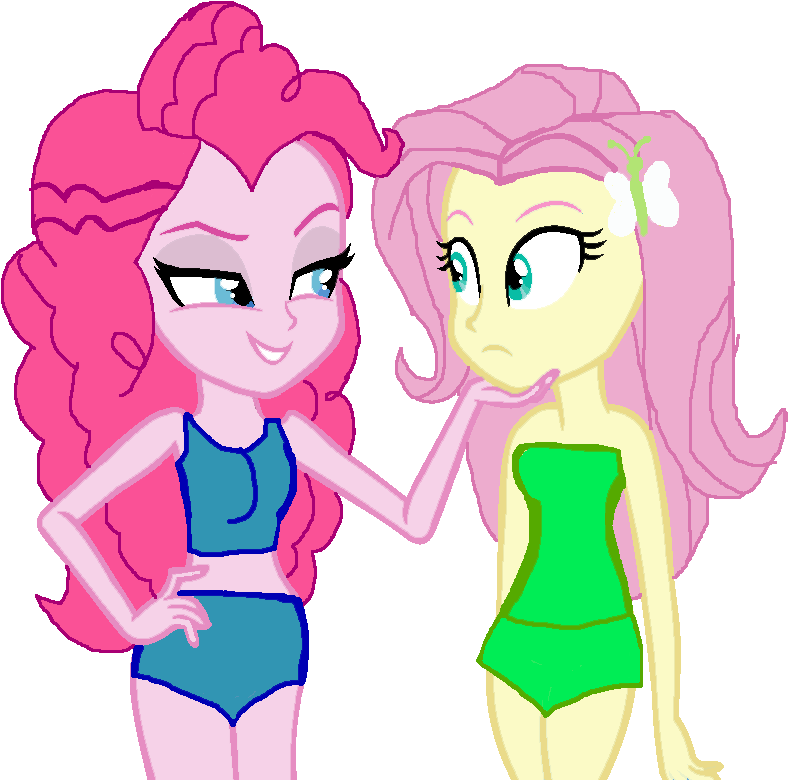 Ktd1993, Base Used, Bikini, Clothes, Equestria Girls, - Equestria Girl Pinkie Pie And Fluttershy (879x794)