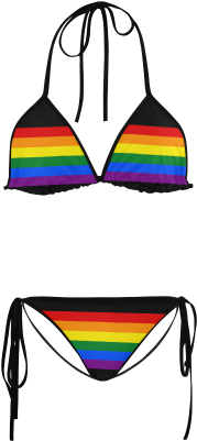 Gay Pride Rainbow Flag Stripes Custom Bikini Swimsuit - Lhasa Apso Dog Custom Bikini Swimsuit (500x500)