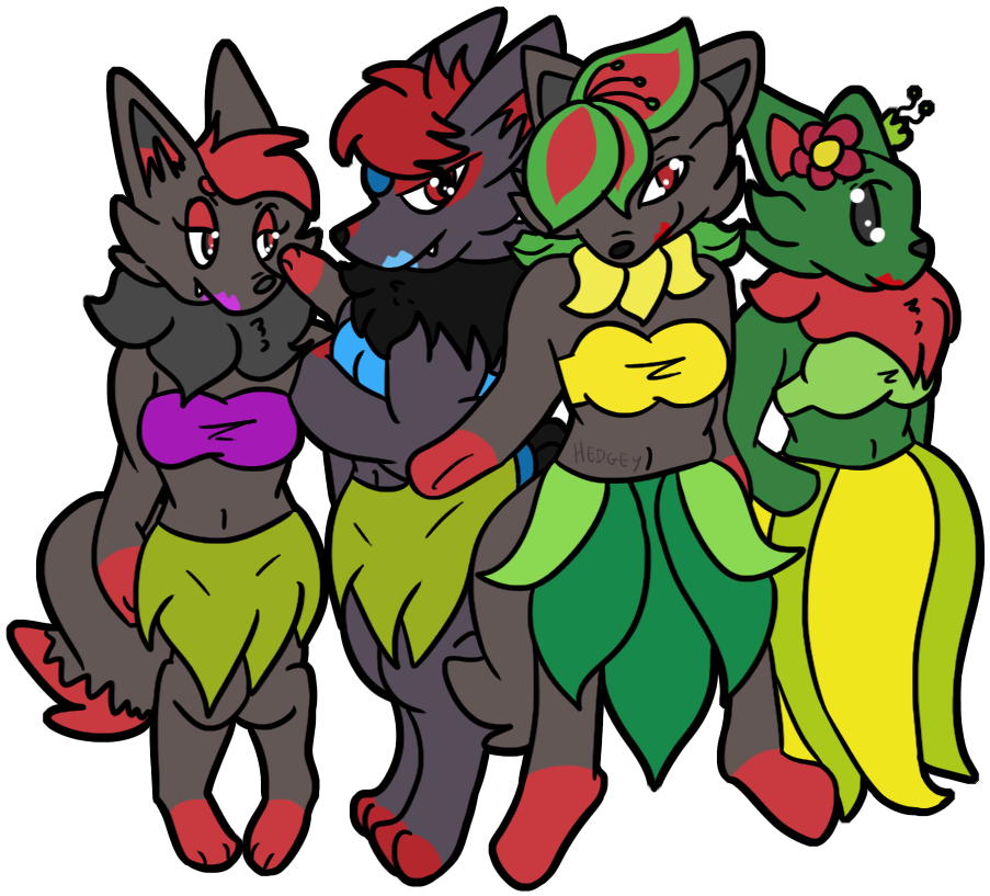 Hula Pokefusions By Hedgey - Cartoon (933x845)