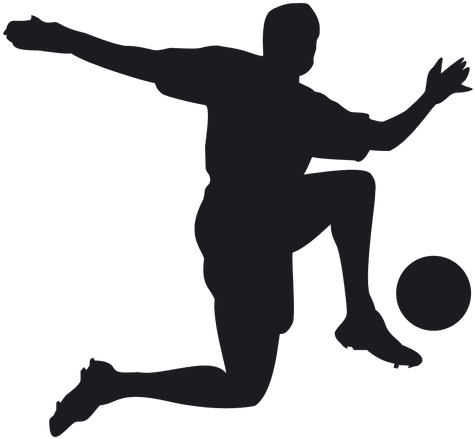 Man Paying Football Silhouette - Wall Sticker Football Player Silhouette (512x512)