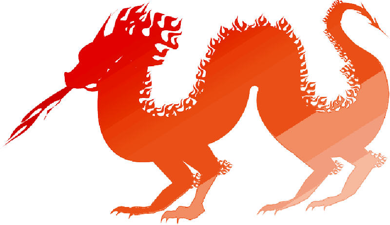 Dragon, Chinese, Fire-breathing, Red, Dinosaur - Chinese Dragon Breathing Fire (800x462)