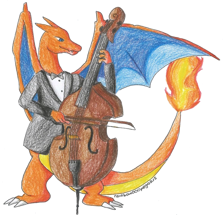Charizard On Double Bass By Rainbow000pegasus - Double Bass (889x873)