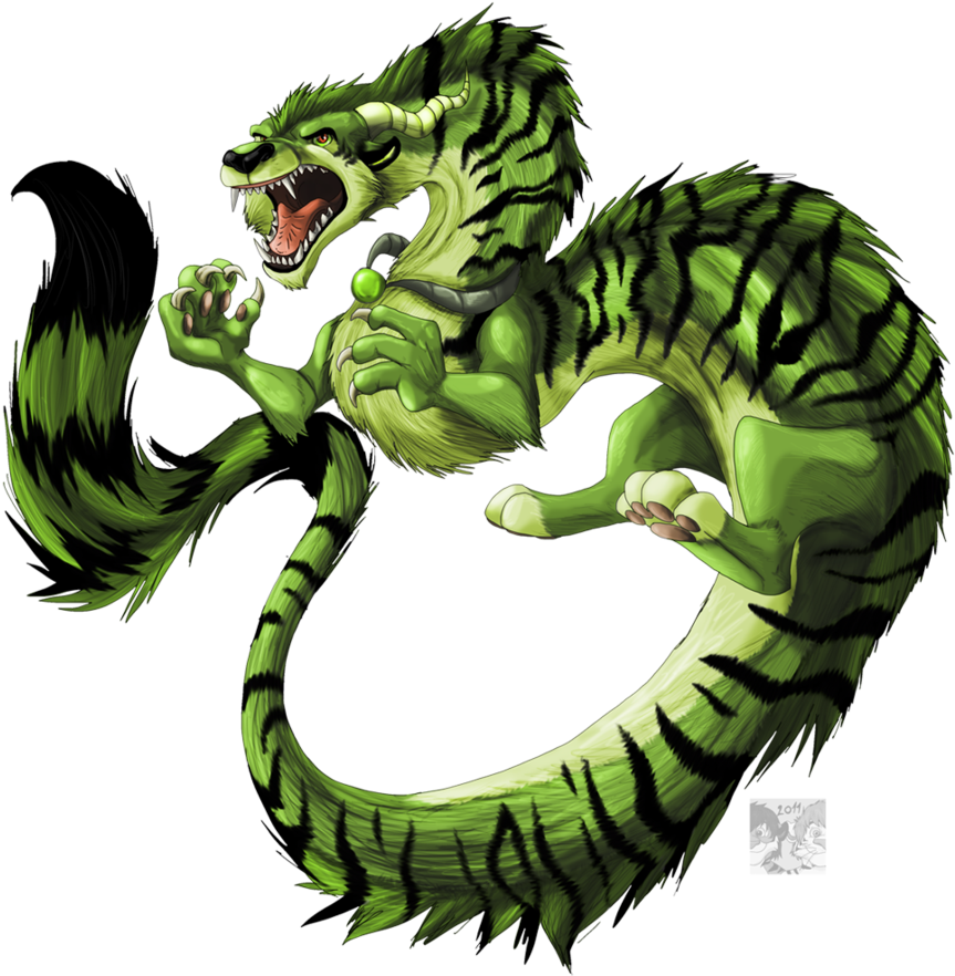 Chinese Dragon And Tiger Drawings For Kids - Green Tiger Dragon (894x894)