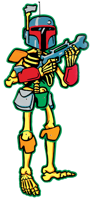 Bobba Fett Hanging Skeleton - Cross (320x650)