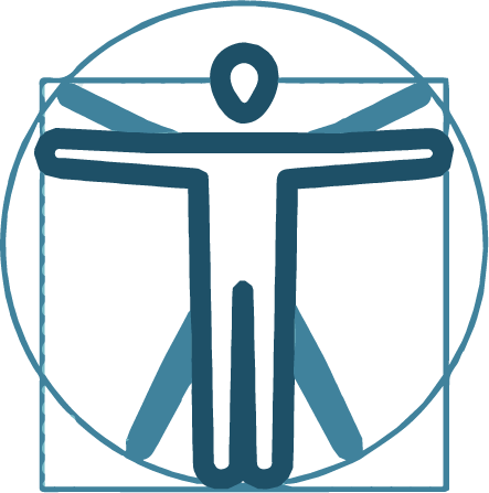 Balanced - Vitruvian Man Pictogram (443x447)