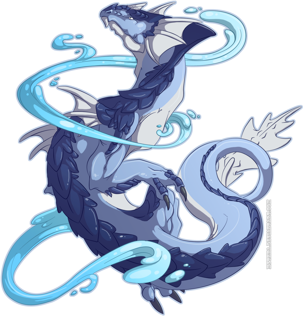 Chinese Dragons Drawings With Color Download - Water Dragon Concept Art (1024x1102)